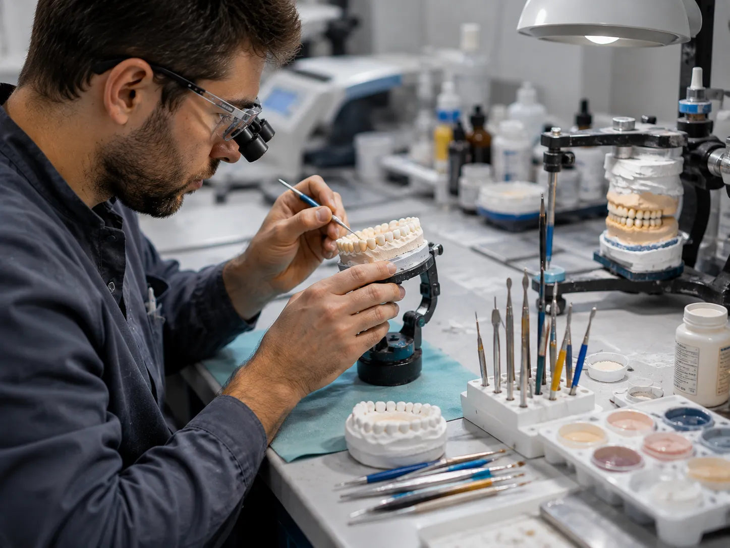 Técnico protésico en el laboratorio de Neodentis